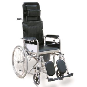 RECLINING COMMODE WHEEL CHAIR