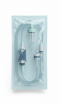 Disposable IV administration set with safety clamp