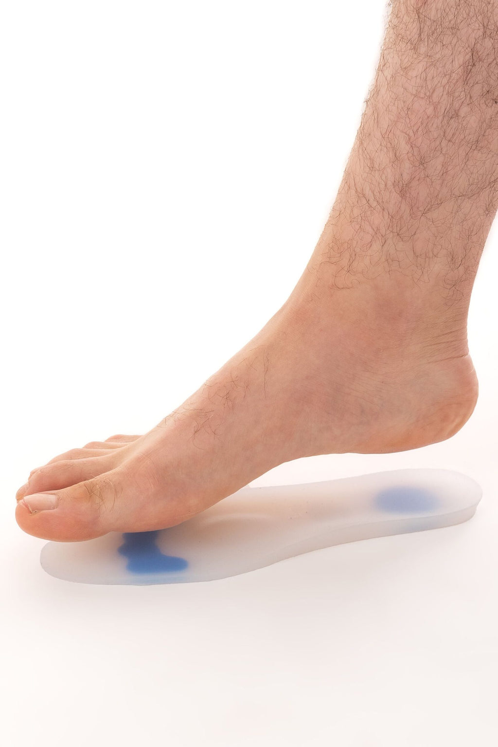 Full Length Silicone Insole by Move worn under a bare foot